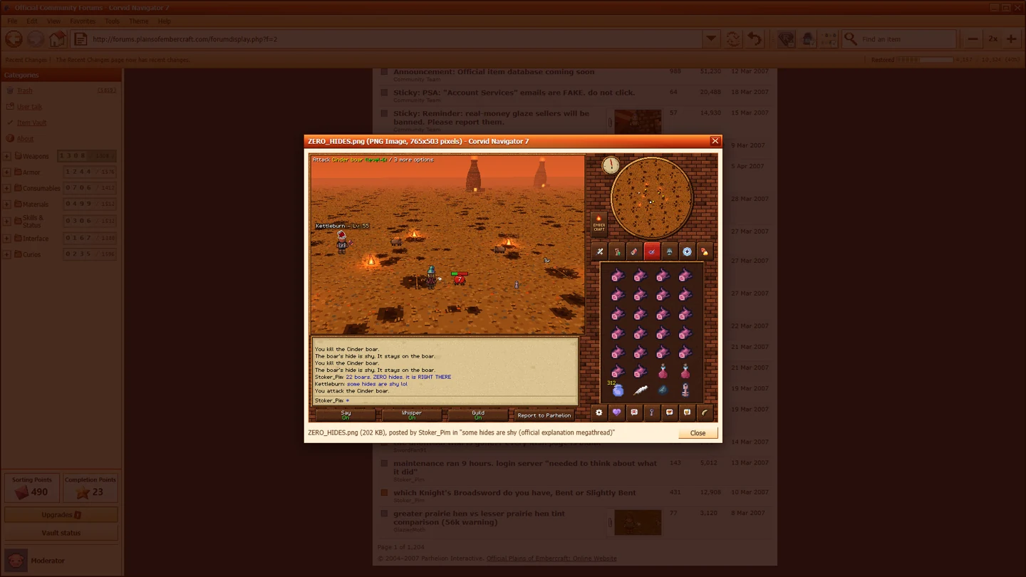 Inspect item entries as the wiki returns.
