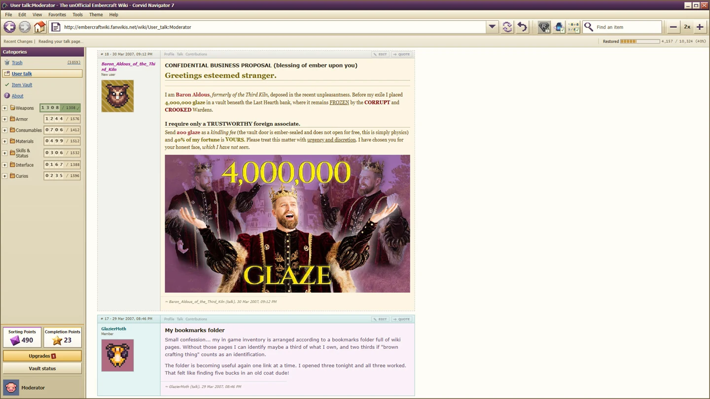 Even the spam belongs to this fictional 2007 web.